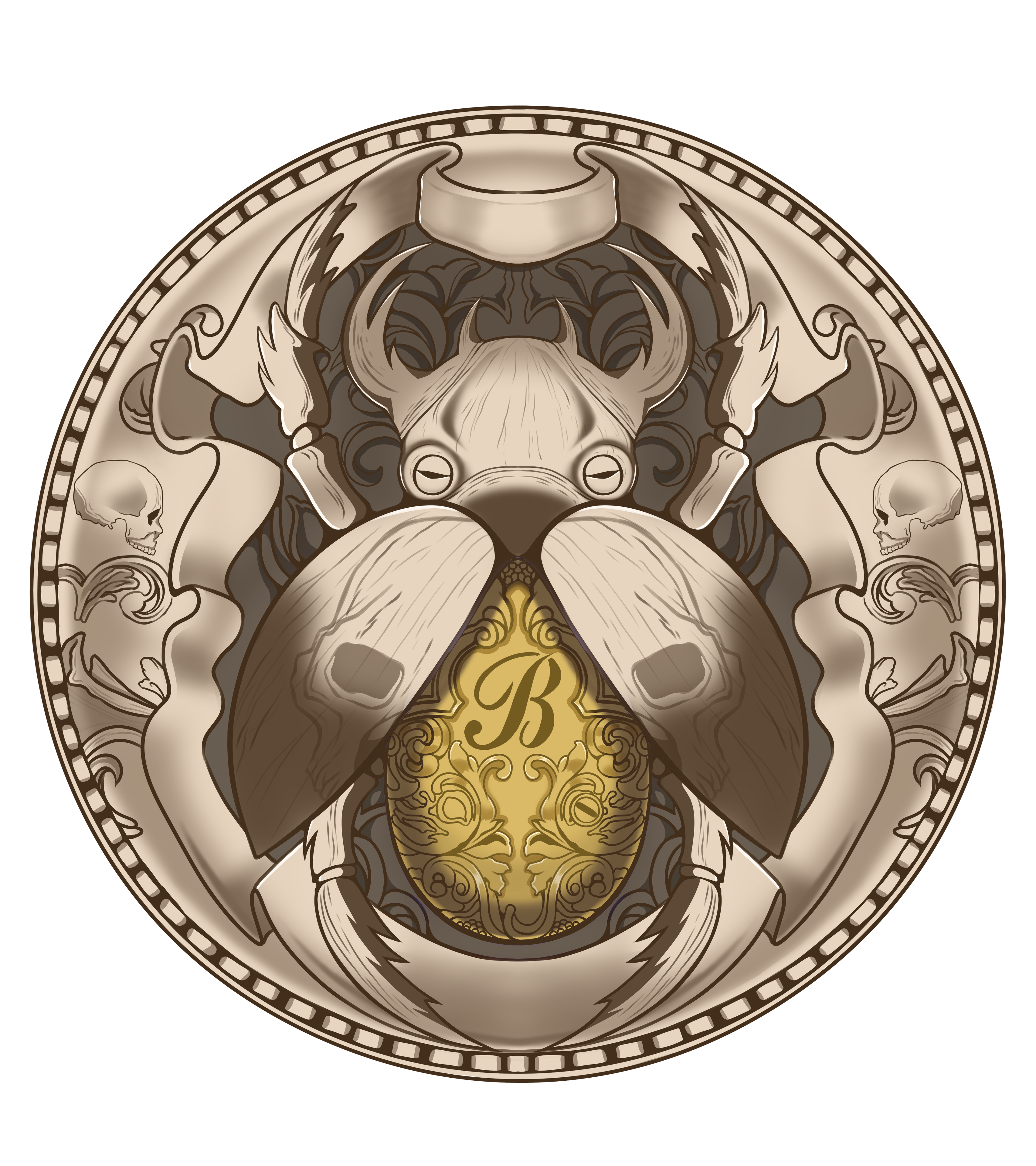 Gold scarab coin