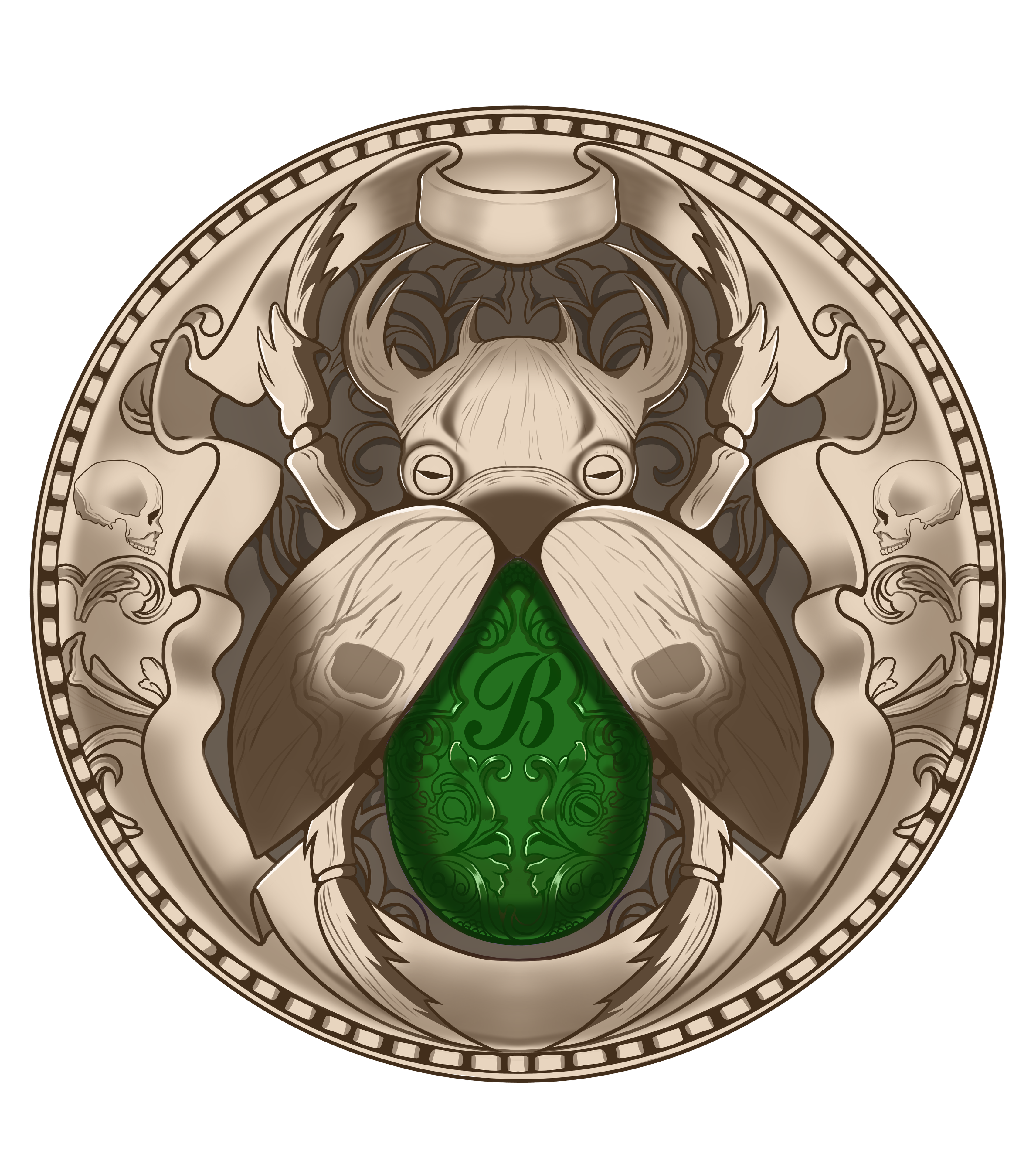 Green scarab coin