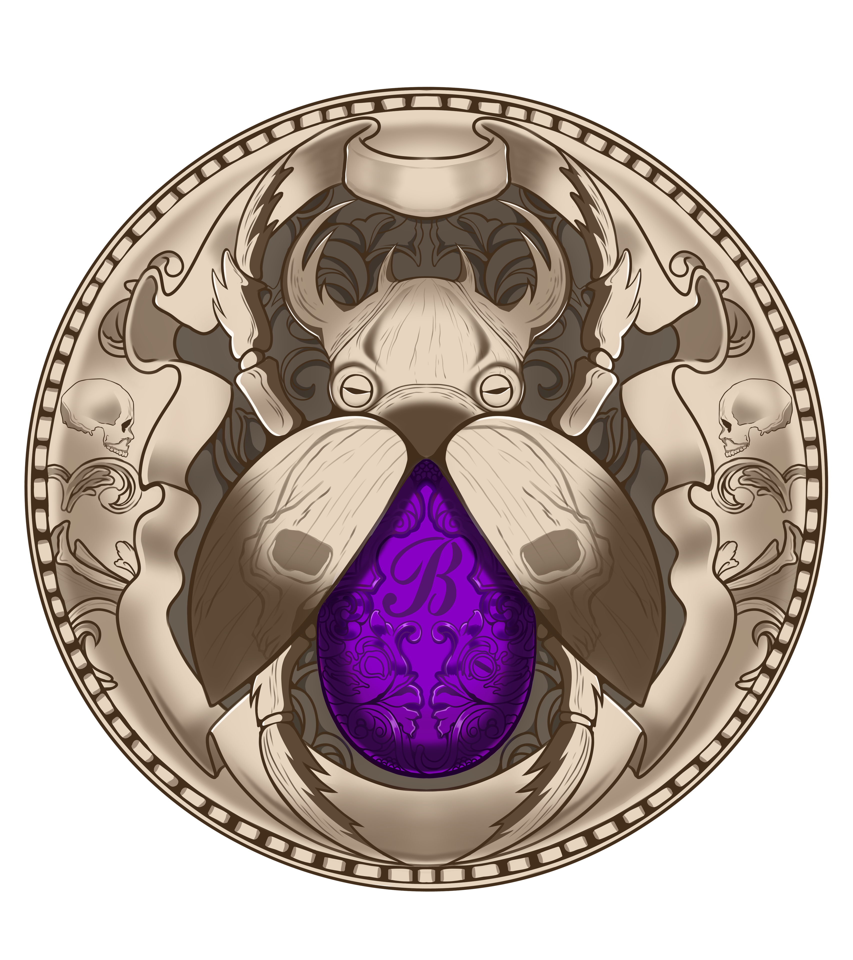 Purple scarab coin