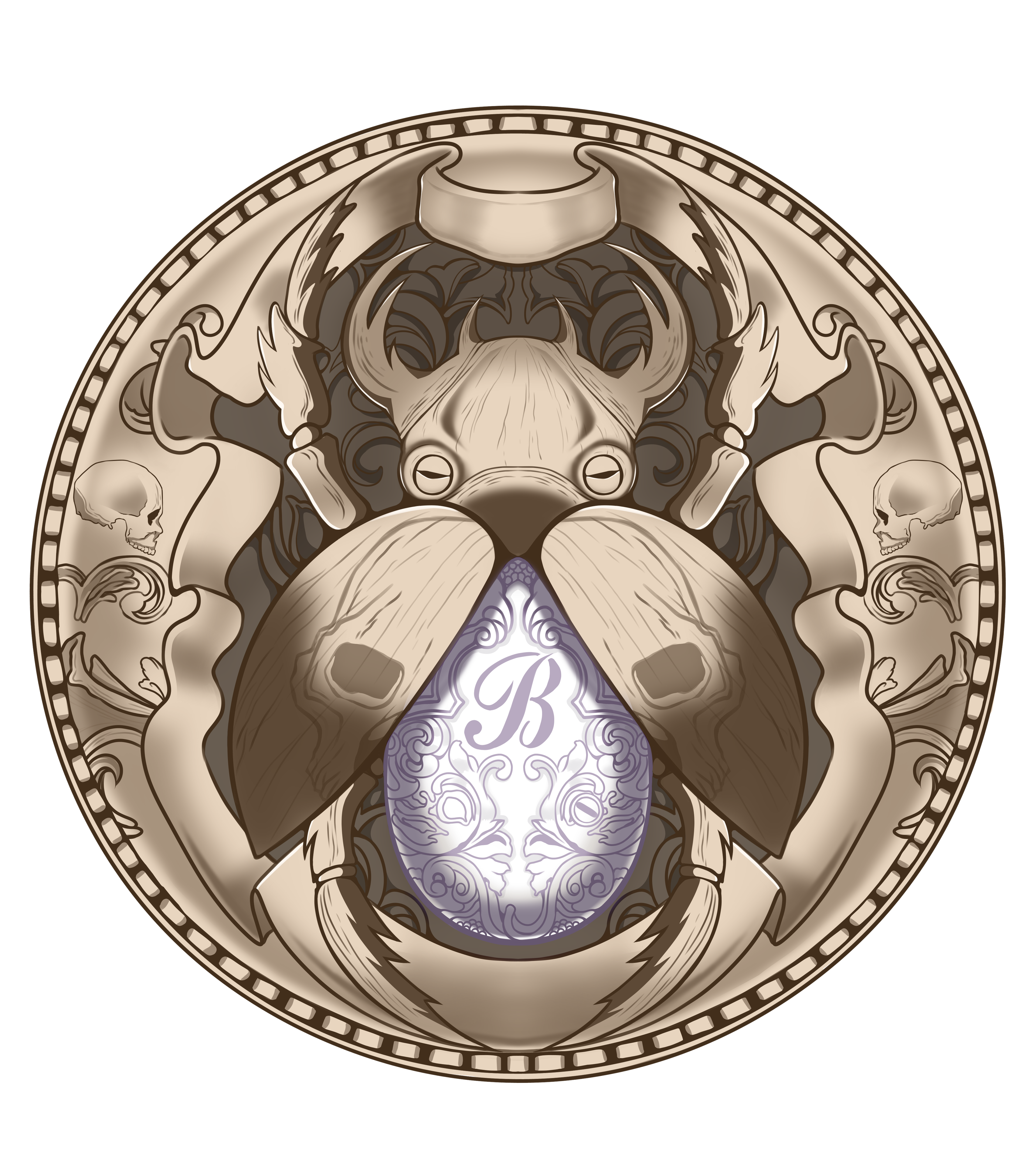 White scarab coin